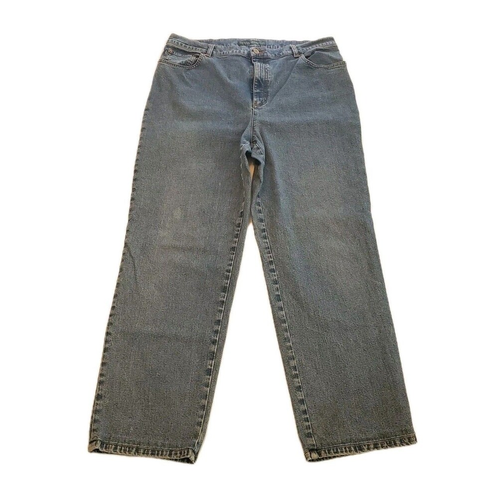 VTG Lauren Ralph Lauren Jeans Womens 14 Light Wash Straight High Rise Mom Denim